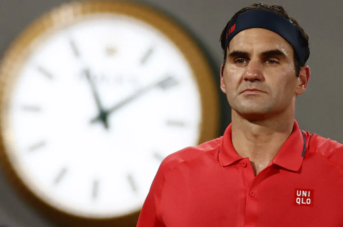 Switzerland's Roger Federer during his third round match against Germany's Dominik Koepfer, on Day 7 of The Roland Garros 2021 French Open tennis tournament in Paris, France, on June 5, 2021. (Christian Hartmann/Reuters) 