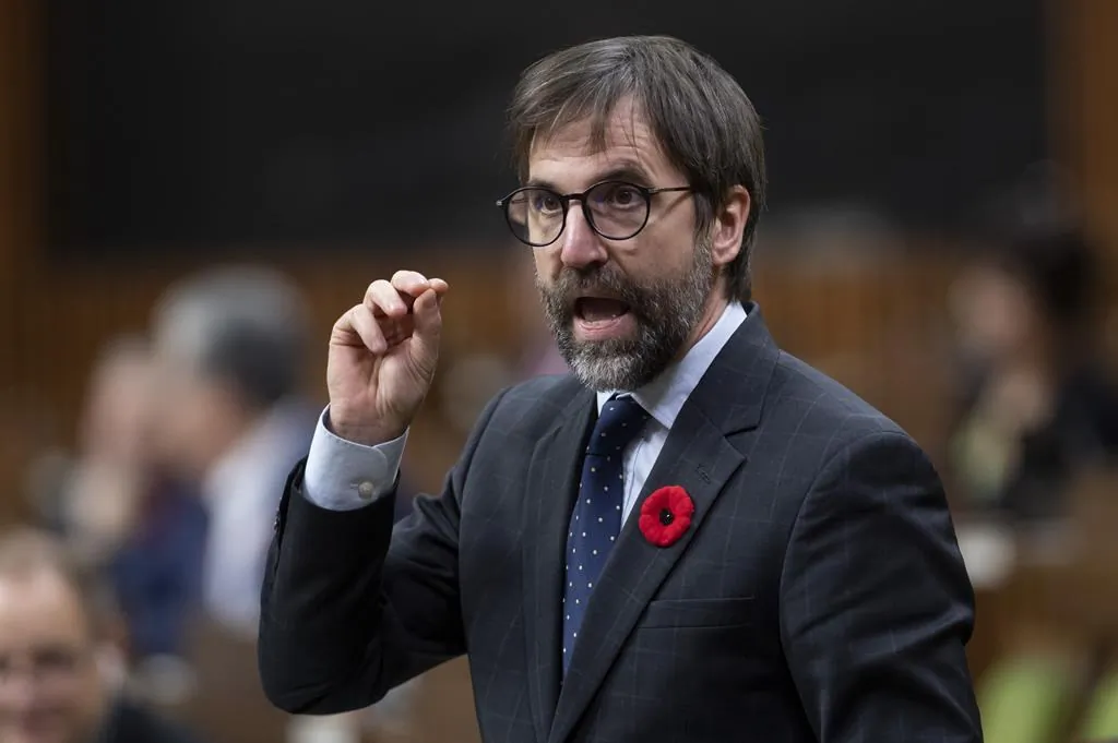 Minister of Canadian Heritage Steven Guilbeault speaks during question period in the House of Commons in Ottawa, on November 3, 2020. (The Canadian Press/Adrian Wyld)