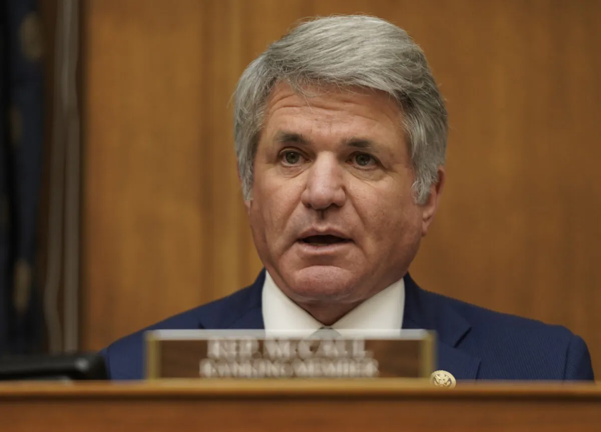 Rep. Michael McCaul speaks as U.S. Secretary of State Antony Blinken testifies before the House Committee on Foreign Affairs on The Biden Administration's Priorities for U.S. Foreign Policy on Capitol Hill in Washington on March 10, 2021. (Ken Cedeno-Pool/Getty Images)