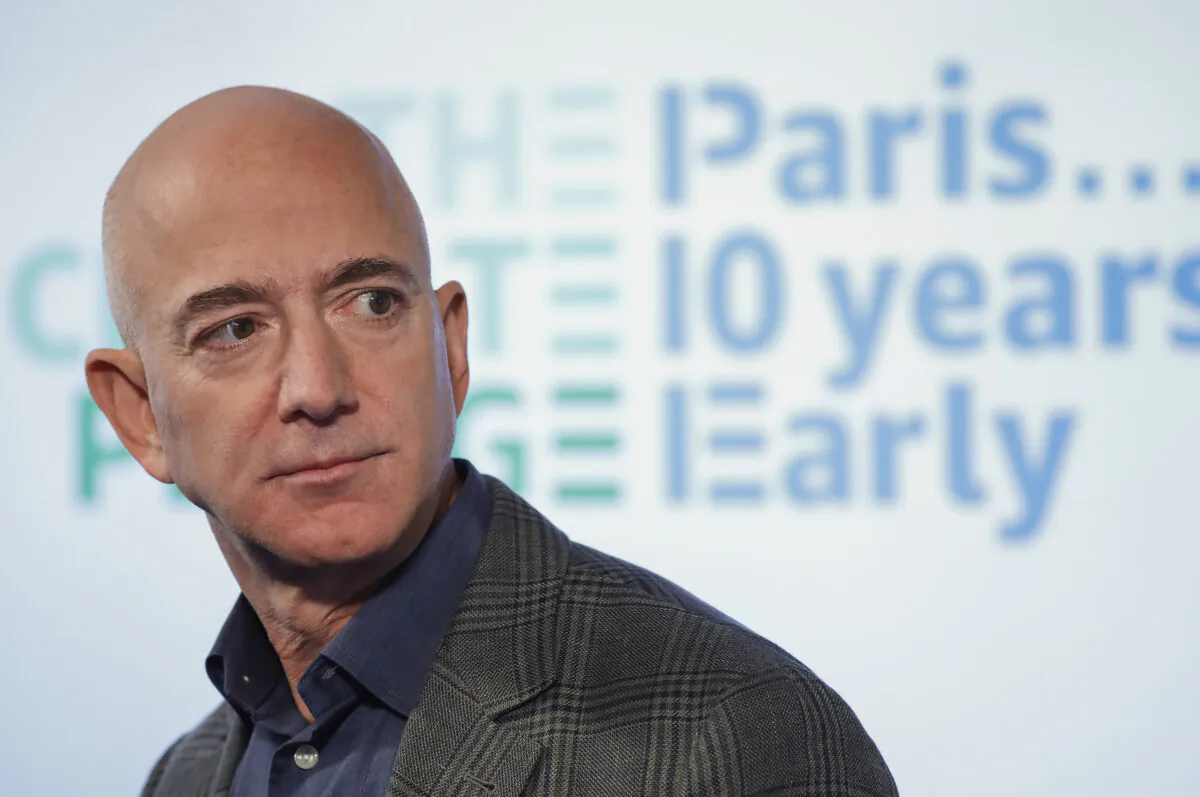 Amazon CEO Jeff Bezos speaks during his news conference at the National Press Club in Washington, on Sept. 19, 2019. (Pablo Martinez Monsivais, File/AP Photo)