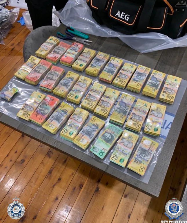 Cash seized as part of Operation Ironside (Supplied)