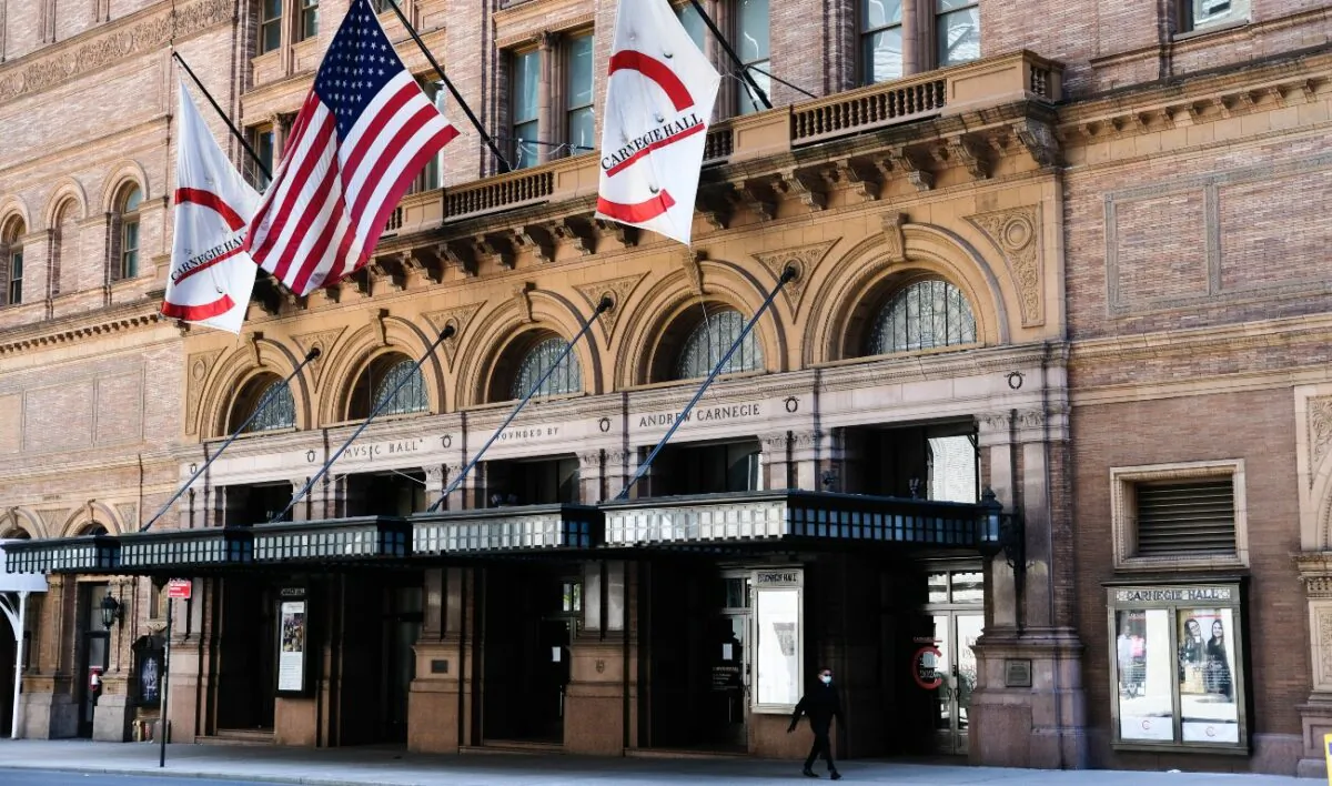 Carnegie Hall in New York City on May 12, 2020. (Evan Agostini/Invision/AP)