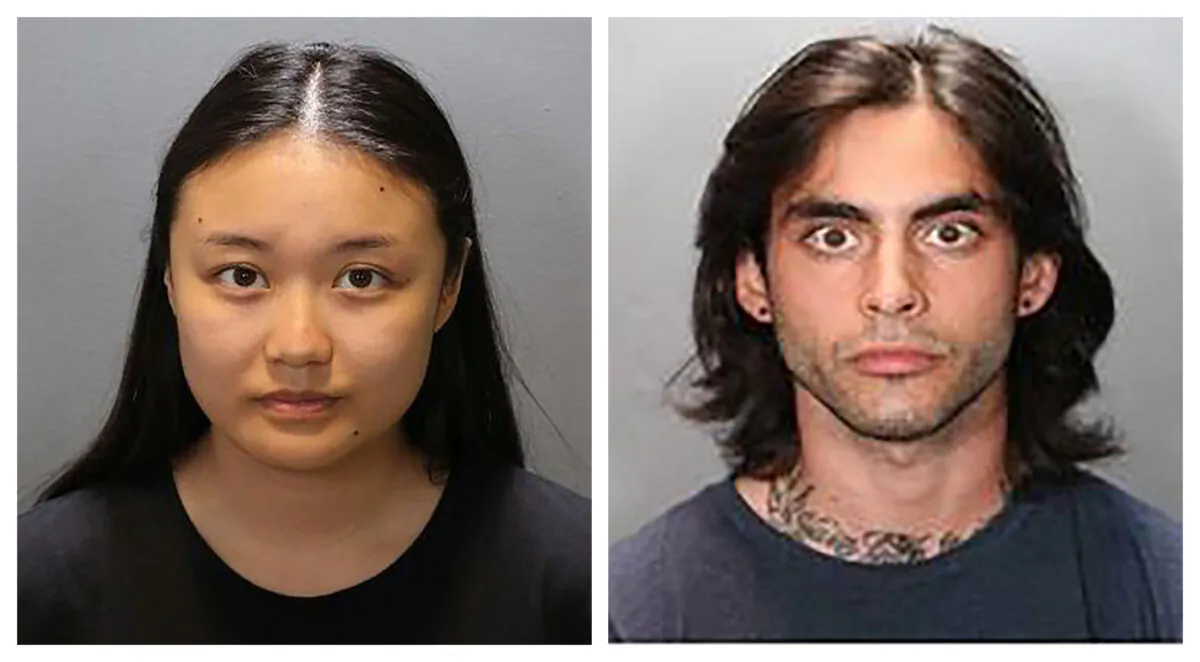 Wynne Lee, 23, (L)  and Marcus Anthony Eriz, 24, were arrested in connection with a road rage shooting that killed a six-year-old boy last month on a Southern California freeway, in undated photos. (Orange County District Attorney's Office via AP)