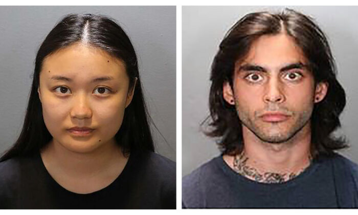Wynne Lee, 23, (L)  and Marcus Anthony Eriz, 24, both were arrested in connection with a road rage shooting that killed a 6-year-old boy last month on a Southern California freeway, in an undated photos. (Orange County District Attorney's Office via AP)