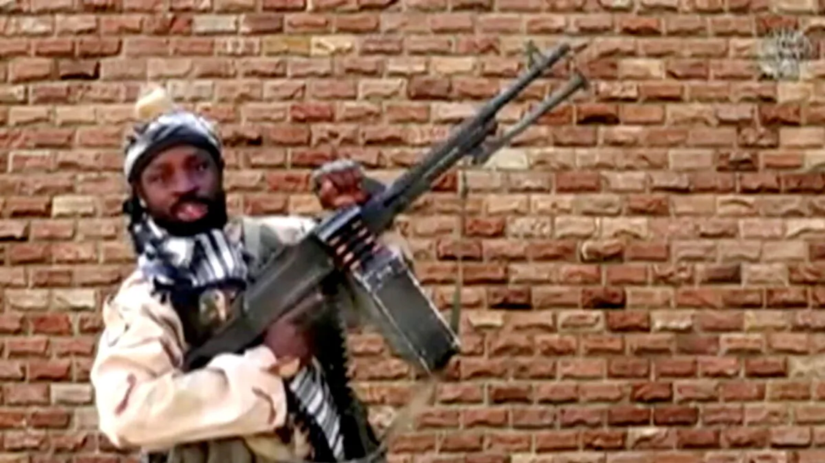 Boko Haram leader Abubakar Shekau holds a weapon in Nigeria in this still image taken from an undated video obtained on Jan. 15, 2018. (Boko Haram Handout/Sahara Reporters via Reuters)