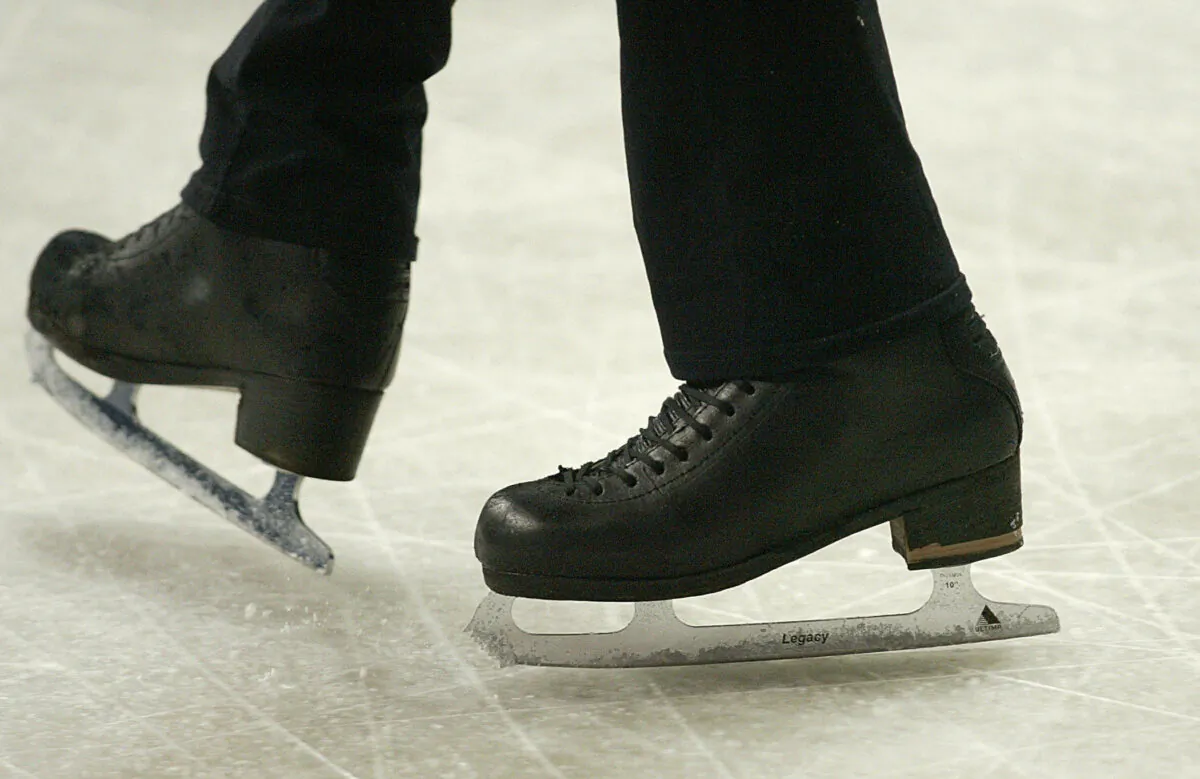 A pair of figure skating boots in a file photo. (Jacques Demarthon/AFP via Getty Images)