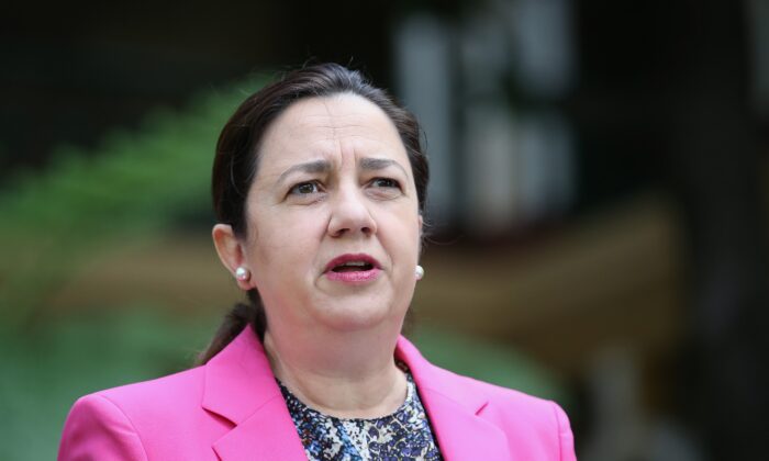 Queensland Premier Annastacia Palaszczuk speaks at a press conference at Parliament House in Brisbane, Australia on Apr. 01, 2021. (Photo by Jono Searle/Getty Images)