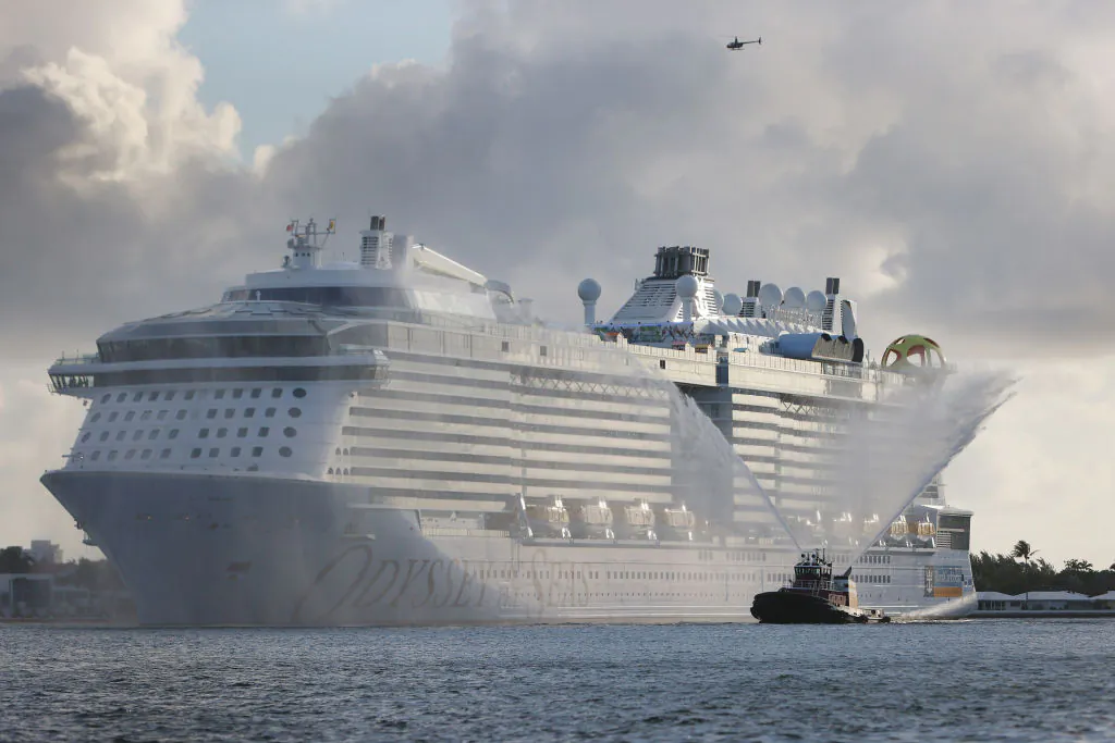 The Royal Caribbean’s Odyssey of The Seas arrives at Port Everglades in Fort Lauderdale, Fla., on June 10, 2021. (Joe Raedle/Getty Images)
