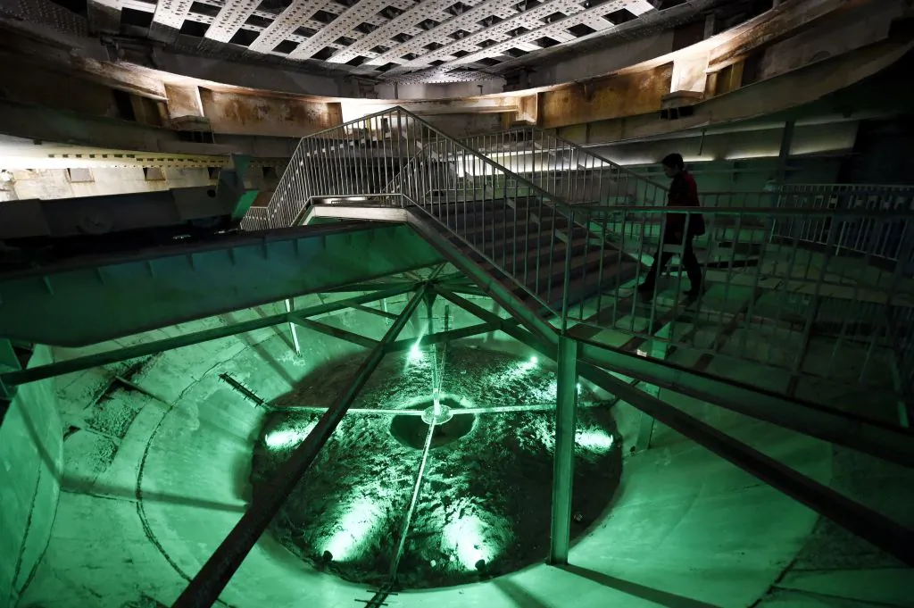 A tourist visits the "816 Nuclear Military Engineering" installation in the mountains of Fuling district, Chongqing, on Feb. 21, 2017. (Wang Zhao/AFP via Getty Images)
