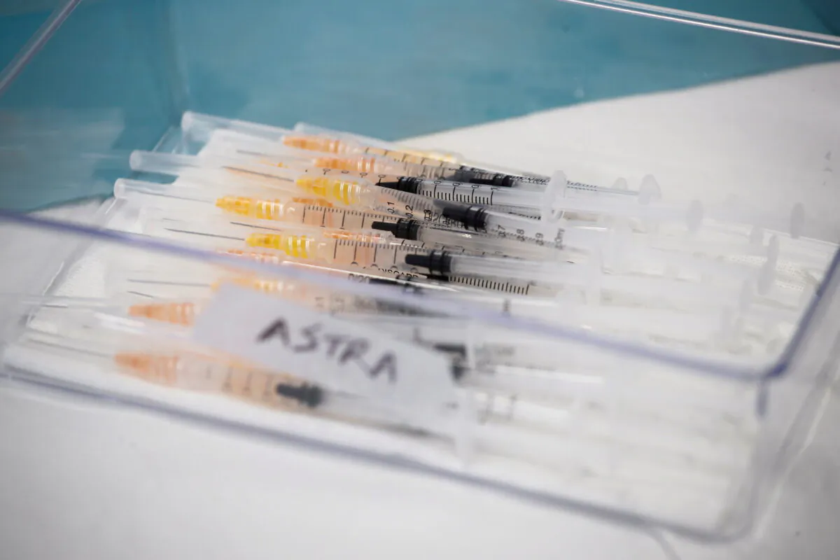 Syringes with AstraZeneca COVID-19 vaccines are prepared in Fasano Italy, on April 13, 2021. (Alessandro Garofalo/Reuters)