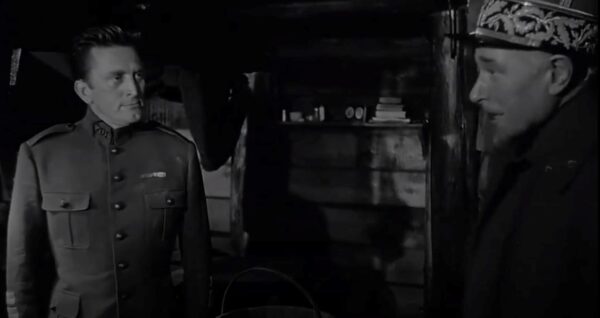 Kirk Douglas and George Macready in Paths of Glory