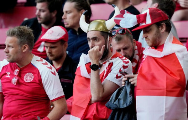 Fans of Denmark look dejected
