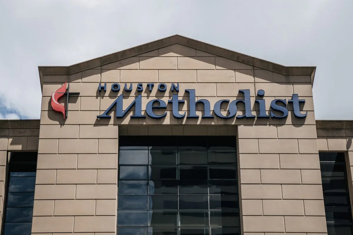 The exterior of the Houston Methodist Hospital is seen in Houston, Texas, on June 9, 2021. (Brandon Bell/Getty Images)