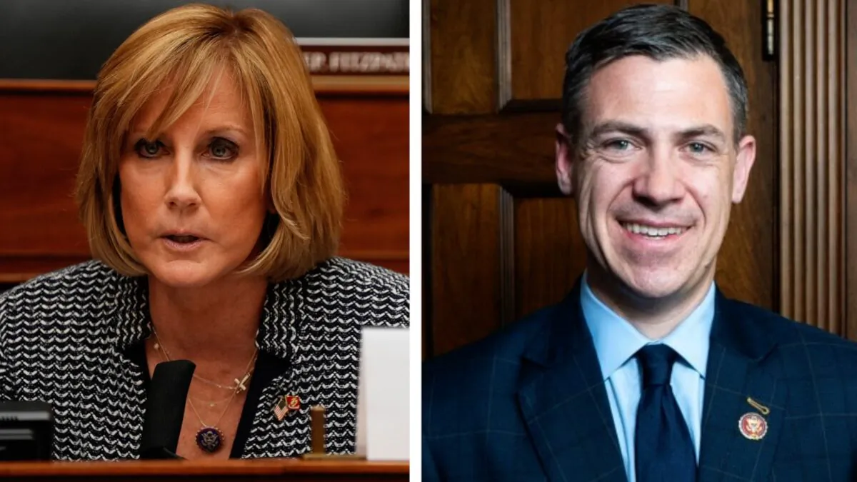 Rep. Claudia Tenney speaks in Washington on March 10, 2021. (Ken Cedeno-Pool/Getty Images) Rep. Jim Banks (R-Ind.) on Capitol Hill in Washington on March 27, 2019. (York Du/NTD)