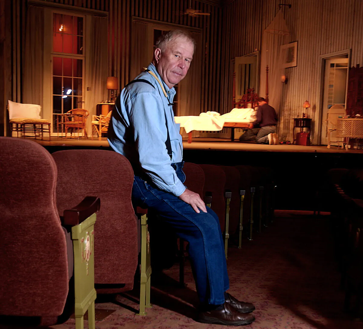 Actor Ned Beatty poses at New York's Music Box Theatre where he plays the role of Big Daddy in a new production of Tennessee Williams' "Cat on a Hot Tin Roof" on Oct. 17, 2003. (Gino Domenico/AP Photo)