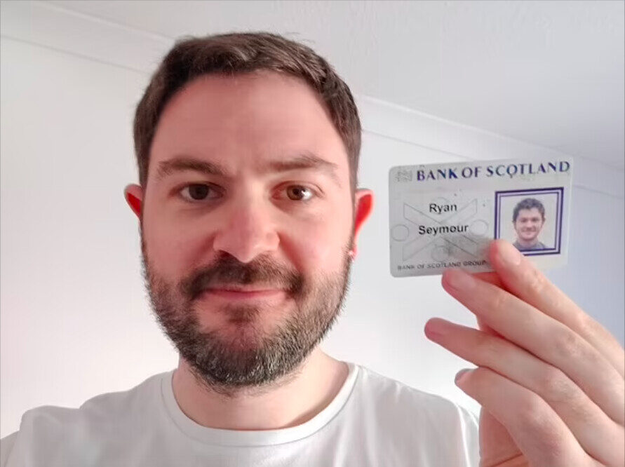 Verification Selfie Man Holding Id Card