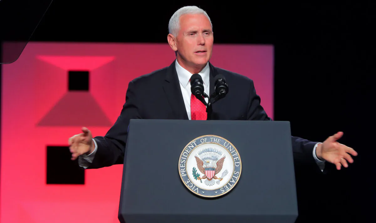 Vice President Mike Pence speaks at the Southern Baptist Convention meeting in Dallas, Texas, on June 13, 2018. (Rodger Mallison/Fort Worth Star-Telegram/TNS)