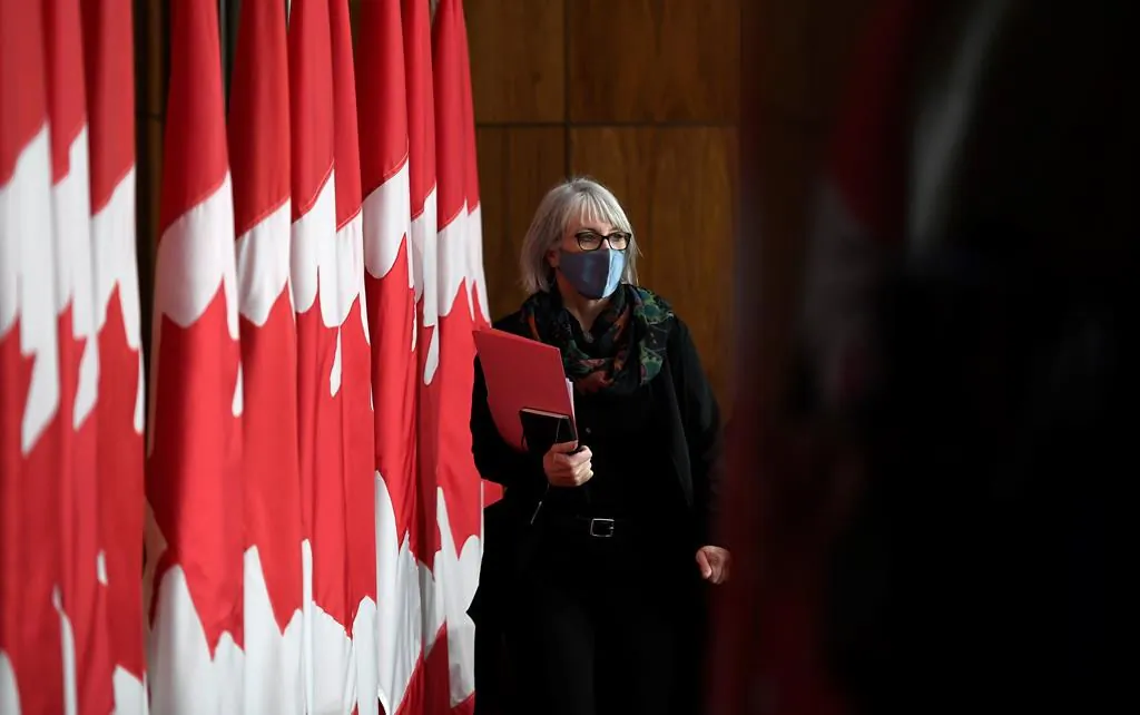 Health Minister Patty Hajdu arrives for a news conference in Ottawa on Dec. 4, 2020. (The Canadian Press/Justin Tang)