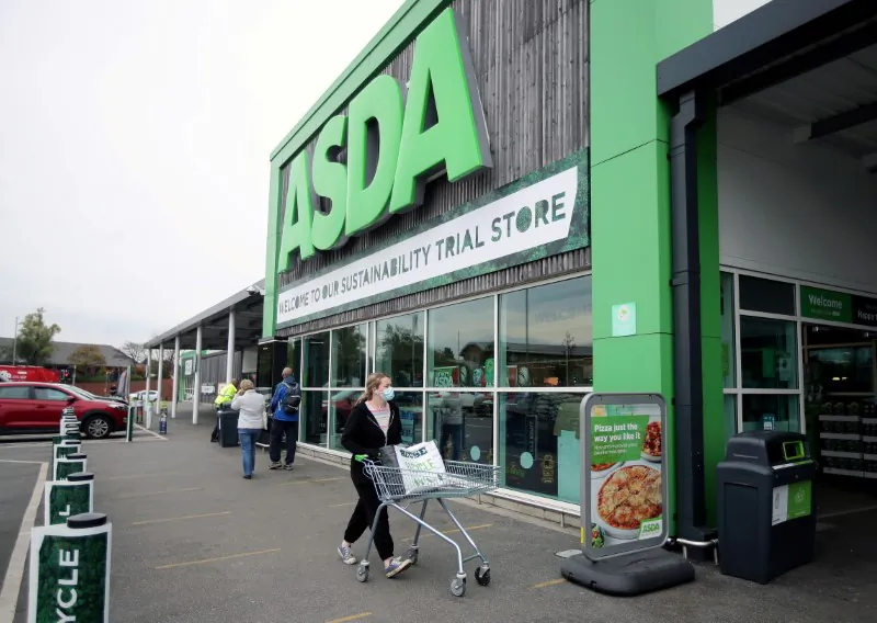A general view shows the UK supermarket Asda, as the store launches a new sustainability strategy, in Leeds, Britain, on Oct. 19, 2020. (Molly Darlington/Reuters)