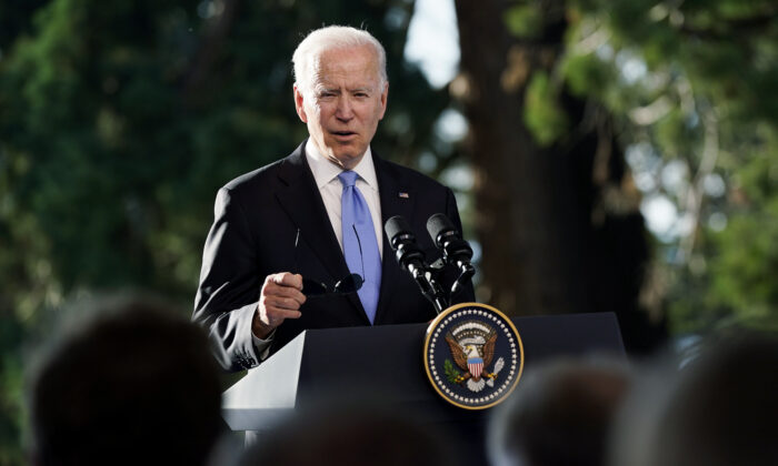 President Joe Biden speaks during a news conference after meeting with Russian President Vladimir Putin in Geneva, Switzerland, on June 16, 2021. (Patrick Semansky/AP Photo)