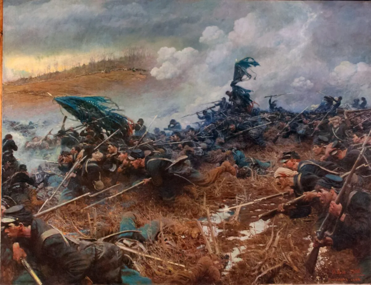 “The Battle of Nashville,” circa 1906, by Howard Pyle. Oil on canvas; 6 feet 8 inches by 8 feet 4 inches. Governor’s Reception Room at the Minnesota State Capitol. (CC BY-SA 2.0)