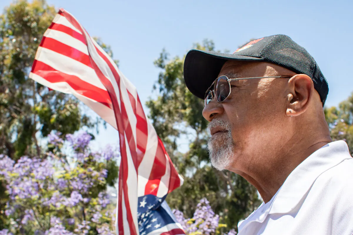 U.S. Marine Corps veteran Dave Culmer at his home in Culver City, Calif., on June 13, 2021. (John Fredricks/The Epoch Times)