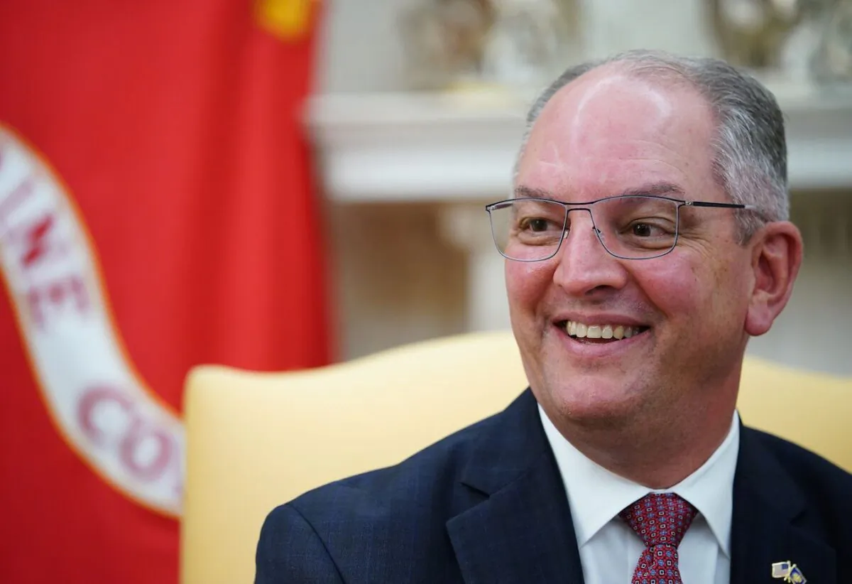 Louisiana Democratic Governor John Bel Edwards in the Oval Office of the White House on April 29, 2020. (Mandel Ngan/AFP via Getty Images)