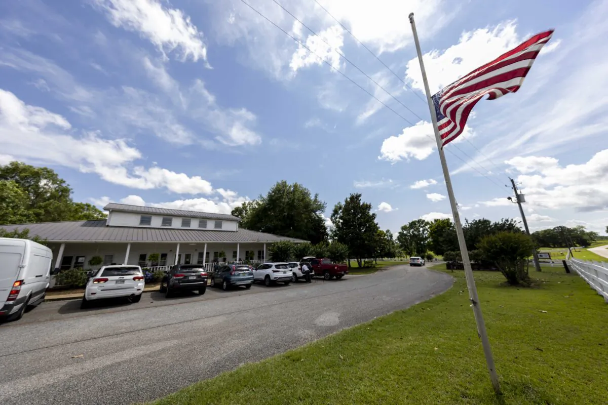 The U.S. Flag flies at half mast at the Alabama Sheriff's Girls Ranch in Camp Hill, Ala., on June 20, 2021. (Vasha Hunt/(AP Photo)