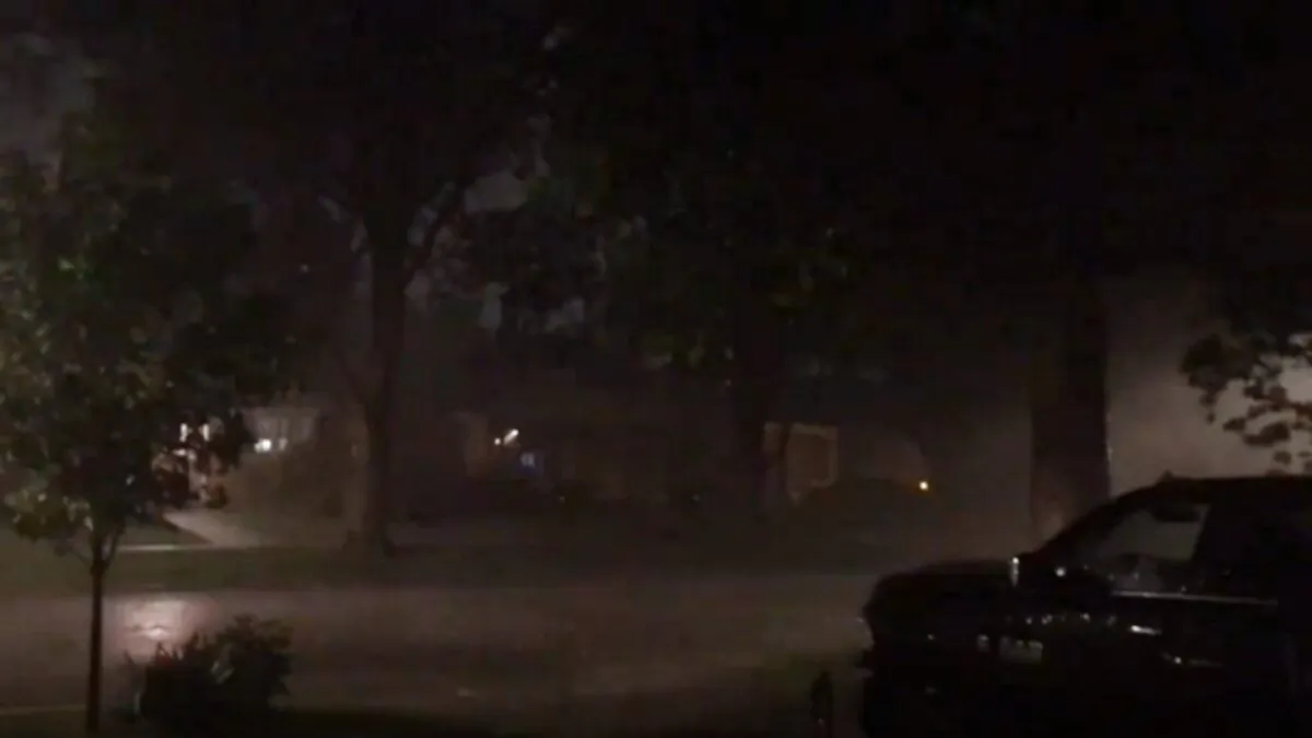 A line of severe thunderstorms moves into the Chicago, Ill., on June 20, 2021. (@NYanagidate via Spectee/AP/Screenshot)