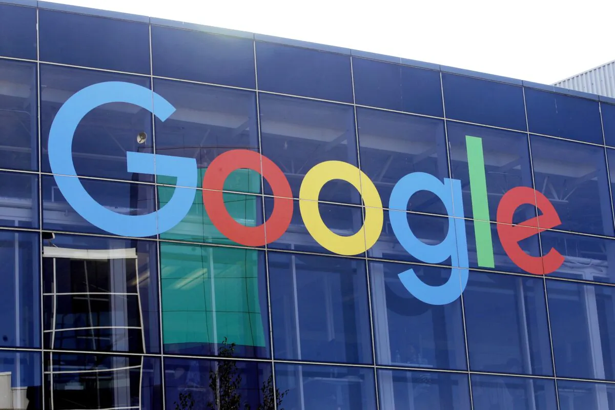 A sign on a Google building at their campus in Mountain View, Calif., on Sept. 24, 2019. (Jeff Chiu/AP Photo)