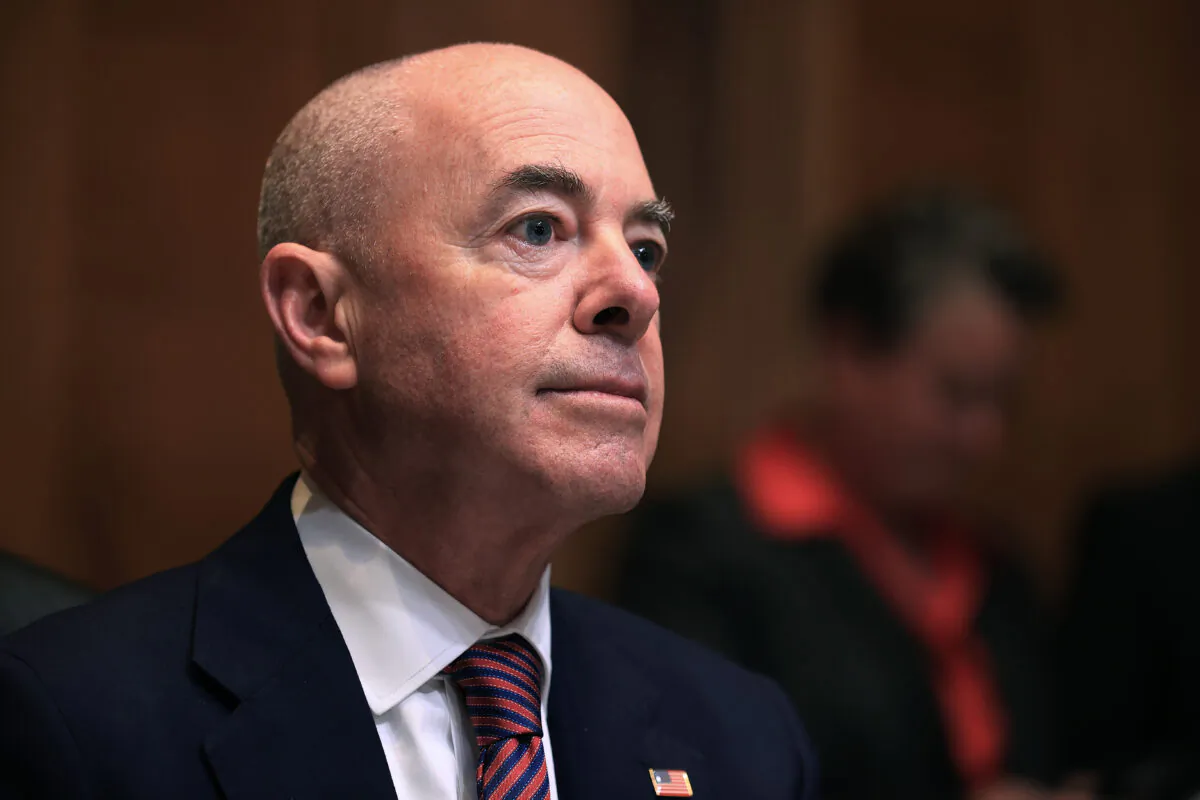 Homeland Security Secretary Alejandro Mayorkas testifies before the Senate Appropriations Subcommittee on Homeland Security in the Dirksen Senate Office Building on Capitol Hill in Washington on May 26, 2021. (Chip Somodevilla/Getty Images)