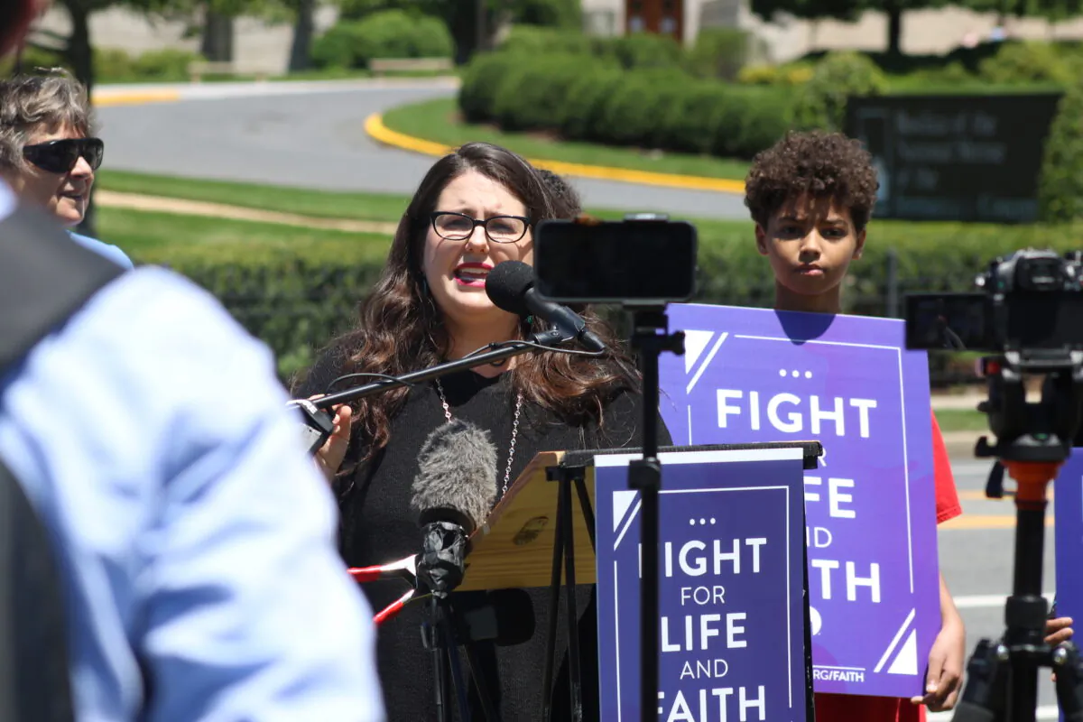 Kristan Hawkins, President of Students for Life at rally held in Washington D.C., on June 16, 2021 (Ophelie Jacobson/The Epoch Times)