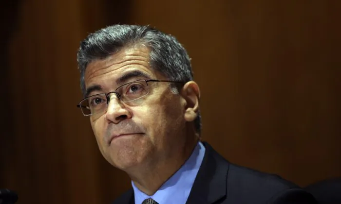 Health Secretary Xavier Becerra testifies during a congressional hearing in Washington on June 10, 2021. (Kevin Dietsch/Getty Images)