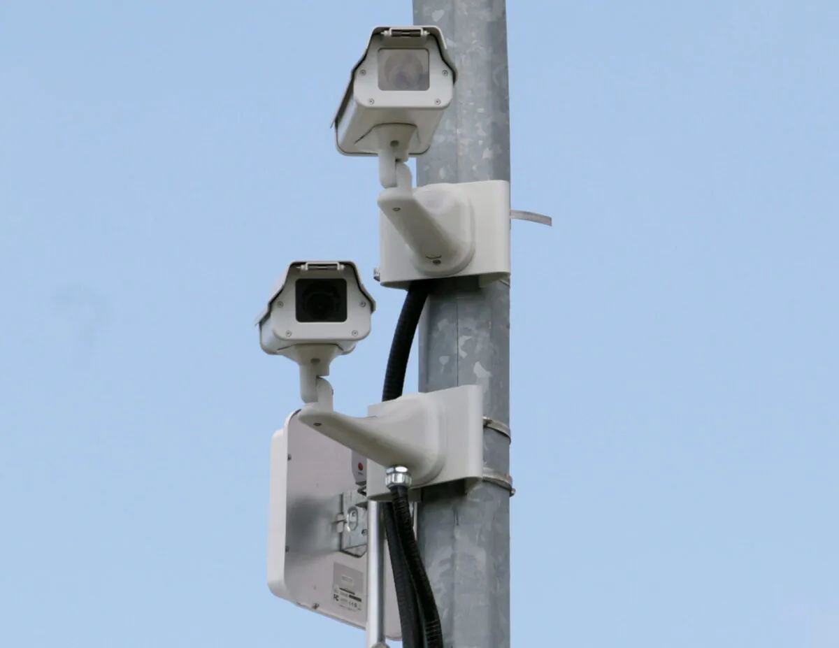 Cameras monitor a road in Abbotsford, B.C., in a file photo. (Darryl Dyck/The Canadian Press)