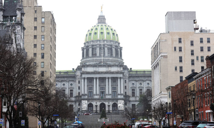 The Pennsylvania State Capitol in Harrisburg on Dec. 14, 2020. (Michael M. Santiago/Getty Images)