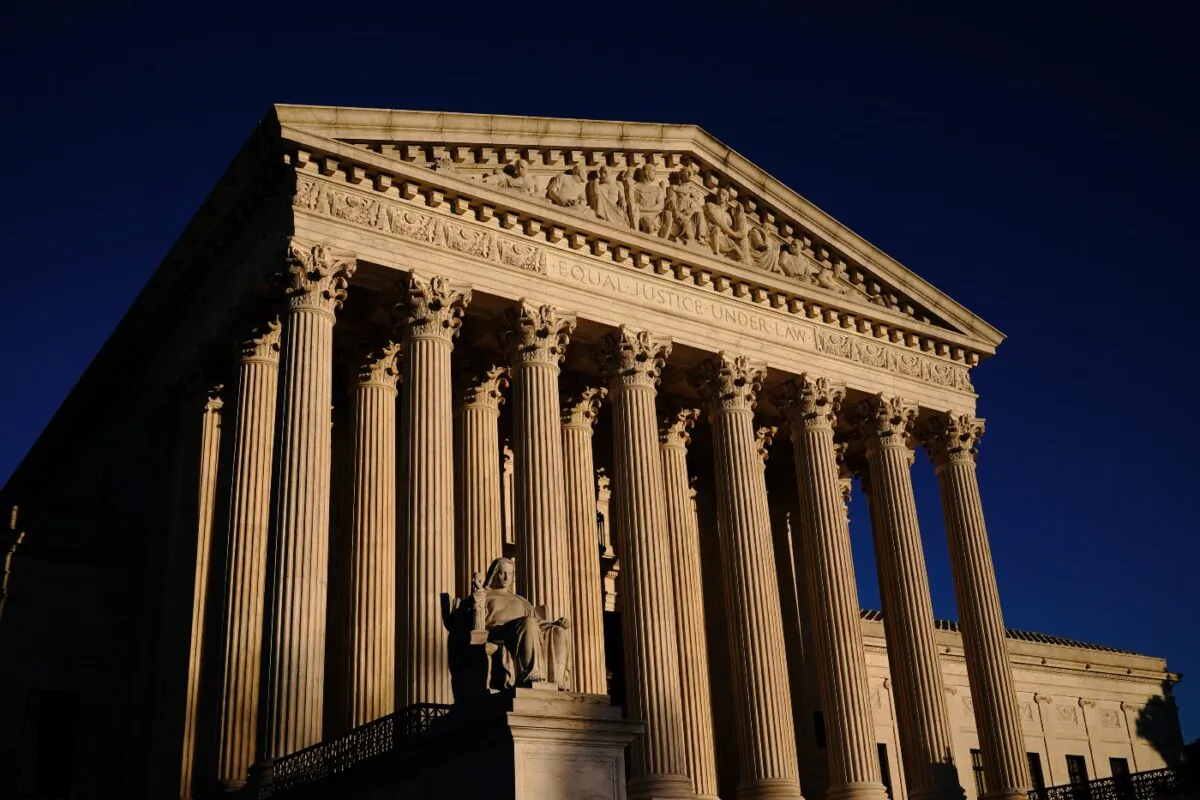 The Supreme Court is seen at sundown in Washington on Nov. 2, 2020. (J. Scott Applewhite/AP Photo)