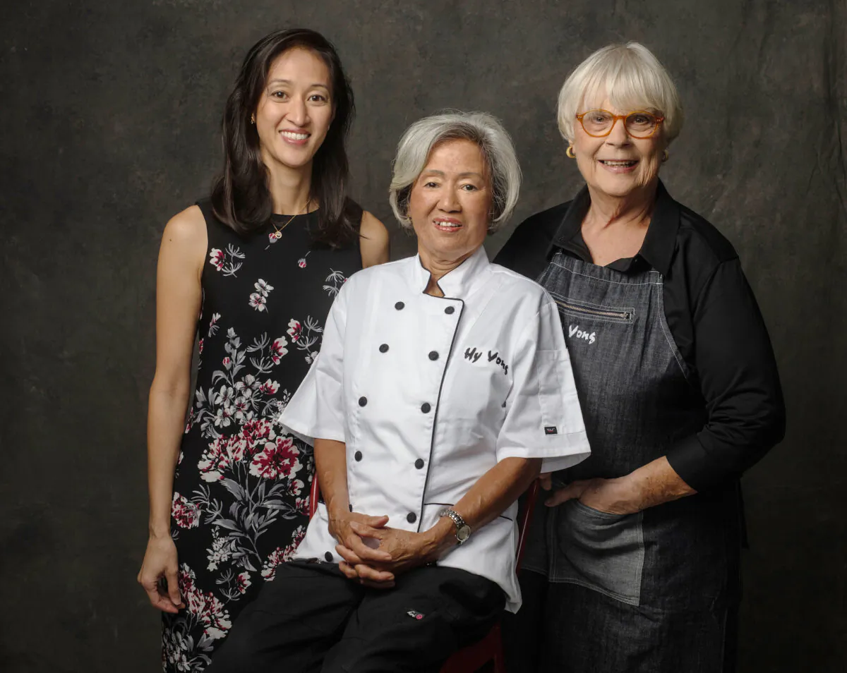(From L to R) Phuong Lien (Lyn) Nguyen, Tung Nguyen, and Kathy Manning, the women at the heart of Hy Vong, and co-authors with Elisa Ung of the recently published memoir, "Mango and Peppercorns." (Photo by Libby Volgyes/Courtesy of Chronicle Books)