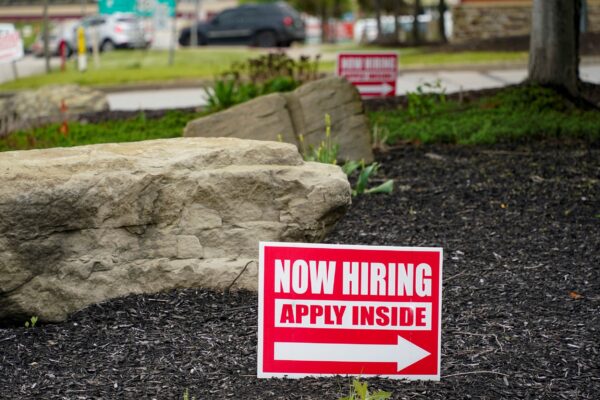 Hiring sign in Cranberry Township, PA