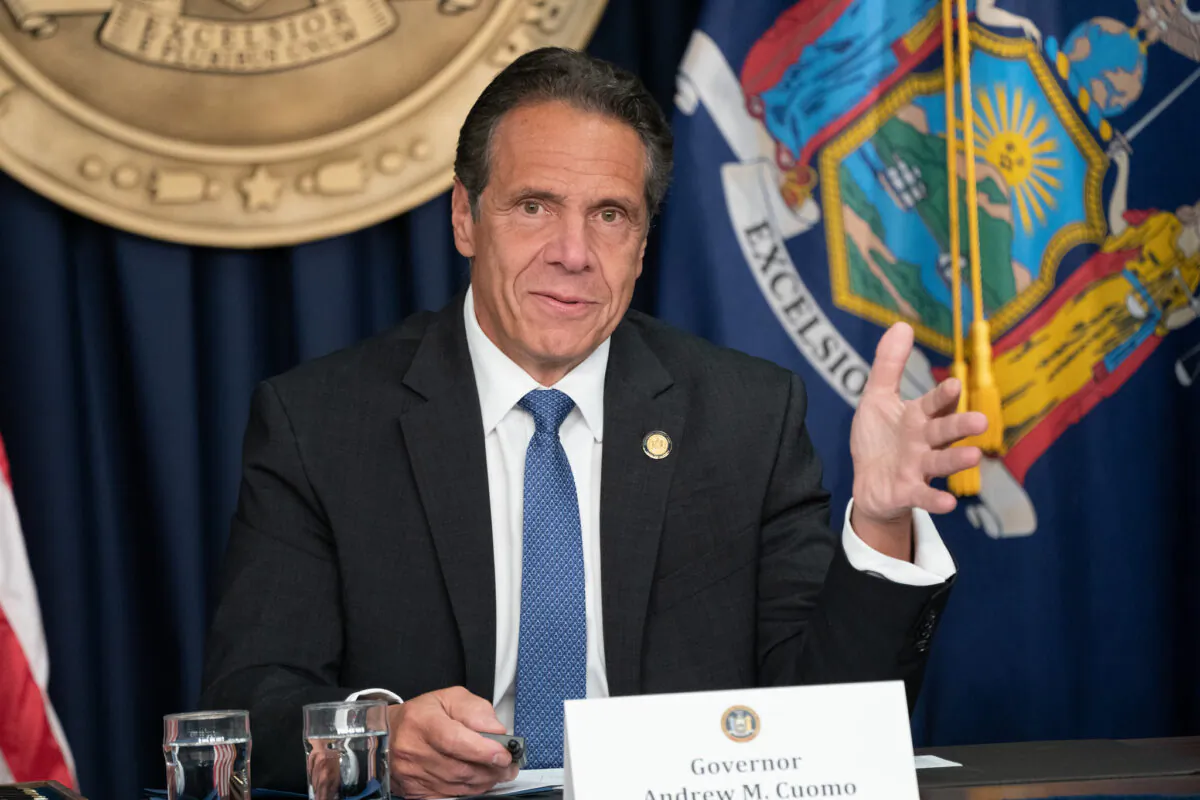 Then-New York Gov. Andrew Cuomo provides a COVID-19 update on June 23, 2021. (Don Pollard/Office of Governor Andrew Cuomo/TNS)