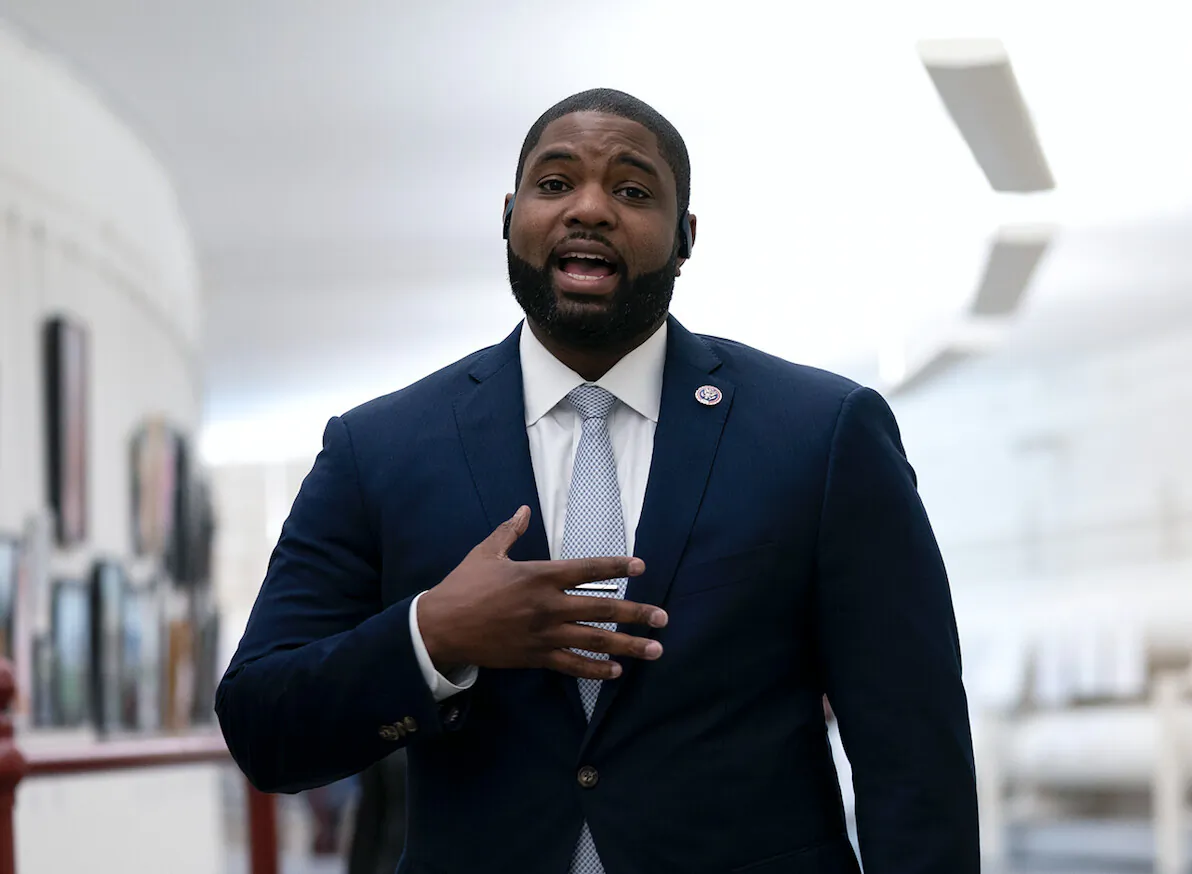 Rep. Byron Donalds (R-Fla.) speaks while walking through the Canon Tunnel to the U.S. Capitol in Washington, DC, on Jan. 12, 2021. (Stefani Reynolds/Getty Images)
