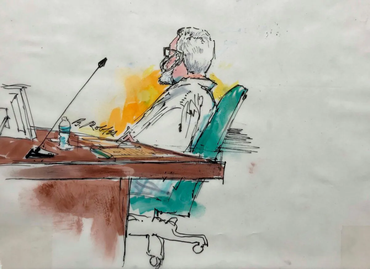 Tahawwur Rana in a courtroom artist sketch, during an extradition hearing in federal US court in Los Angeles, Calif., on June 24, 2021. (Bill Robles for AP)
