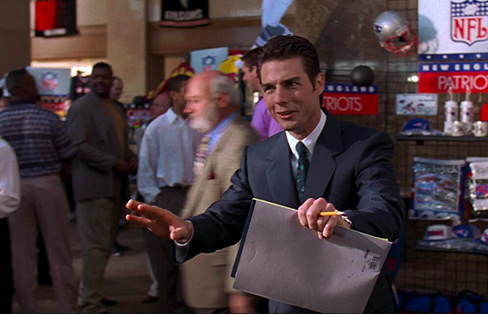 man in suit in “Jerry Maguire”