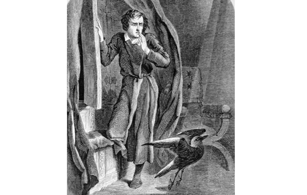 An illustration by John Tenniel for Edgar Allan Poe's "The Raven." (Public domain)