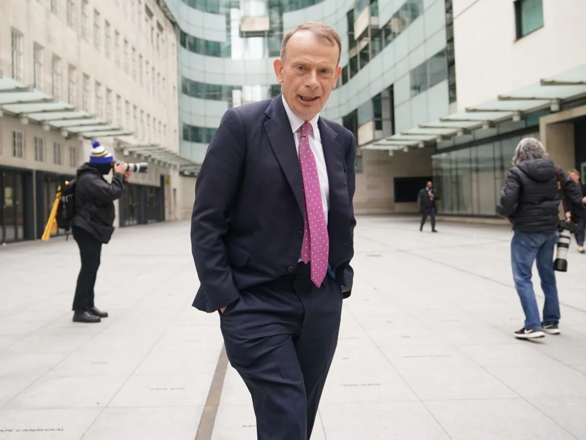 Andrew Marr outside BBC Broadcasting House in central London on May 16, 2021. (Yui Mok/PA)