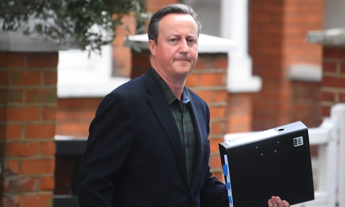 David Cameron leaves his home ahead of giving evidence to the Commons Treasury Committee on Greensill Capital in London on May 13, 2021. (Victoria Jones/PA)