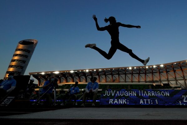 JuVaughn Harrison during long jump
