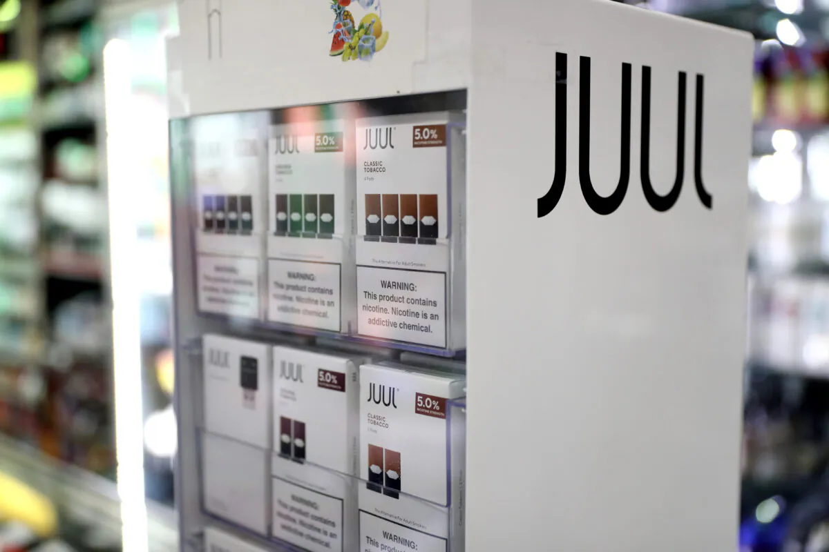Juul products are displayed at Smoke and Gift Shop in San Francisco, Calif., on Oct. 17, 2019. (Justin Sullivan/Getty Images)
