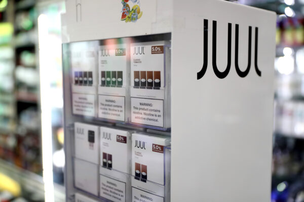 Juul products are displayed