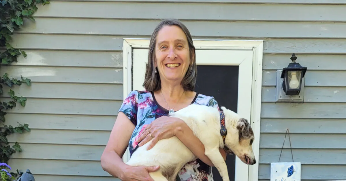 Laurie Dorr runs the Finally Home Senior Dog Rescue and Retirement Home in North Yarmouth, Maine. (Peter Falkenberg Brown)