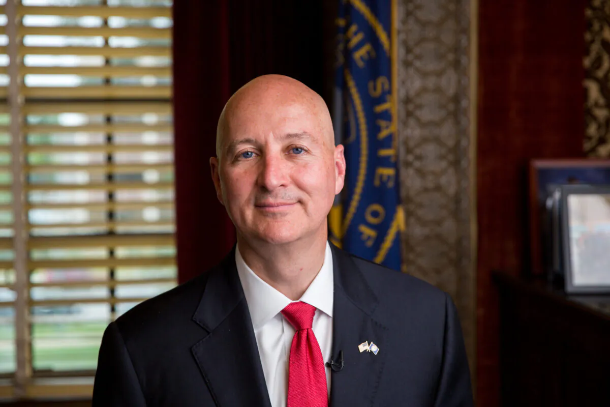 Nebraska Gov. Pete Ricketts in his office in the state's capitol in Lincoln, Neb., on June 24, 2021. (Petr Svab/The Epoch Times)